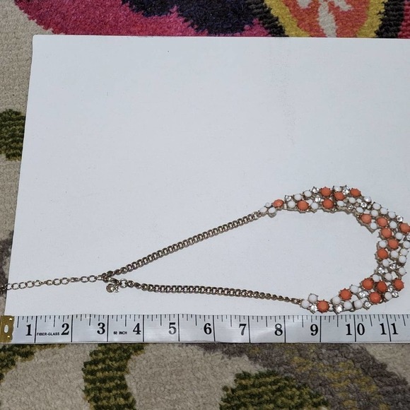 J. Crew orange‎ and white statement necklace - Picture 3 of 7